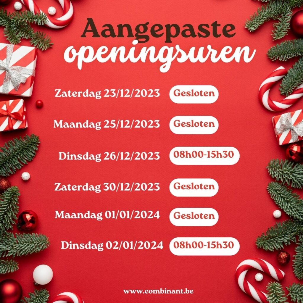 Aangepaste openingsuren feestdagen