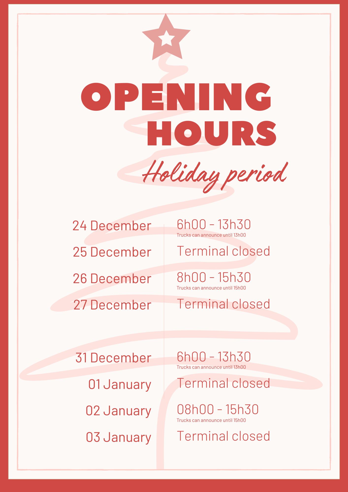 You are currently viewing Adjusted opening hours